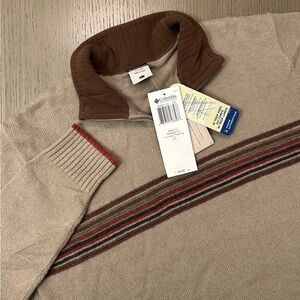 Columbia Men's Sweater in Beige and Brown New With Tags